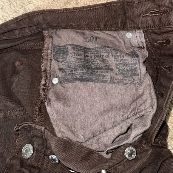 Levi's 501 Women's Brown Jeans - Picture 6 of 10